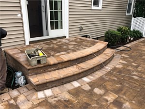 sahara chestnut olde english bullnose round steps